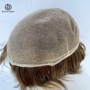 Virgin Human Hair Systems #5 Unidad de <span class=keywords><strong>color</strong></span> marrón claro 8x10 Super Toupee <span class=keywords><strong>para</strong></span> hombres blancos - Product Image 4