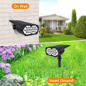 ไฟสปอร์ตไลท์พลังงานแสงอาทิตย์กลางแจ้ง 19 LED 250LM ไฟส่องสว่างภูมิทัศน์ 5.5V 2W แผง 1500mAh แบตเตอรี่ลิเธียมแบบชาร์จไฟได้โคมไฟสนามหญ้าสวน - Product Image 6
