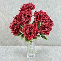Qyy Fabriek Direct 9 Heads Fruit Rose Hoge Kwaliteit Zijde Simulatie Kunstbloem Voor Bruiloft Evenement Decoratie
