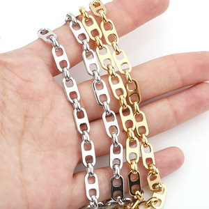 Stainless Steel <b>D</b> Ring Chain Gold Plated For <b>Necklace</b> Making DIY Jewelry Finding H1284 - Product Image 3