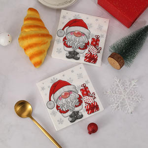 Prêt à expédier 1/4 pli <span class=keywords><strong>serviettes</strong></span> papier <span class=keywords><strong>de</strong></span> soie décoratif père noël joyeux arbre <span class=keywords><strong>de</strong></span> noël 2 plis 20 pièces imprimé serviette <span class=keywords><strong>de</strong></span> table - Product Image 1