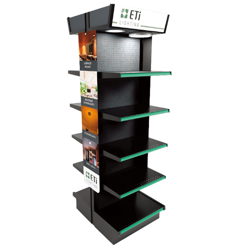 Apache Heavy Duty Metal Perforated Stand Customizable Single-Sided Layer Customizable Snack Display Stand for Supermarkets — view 3
