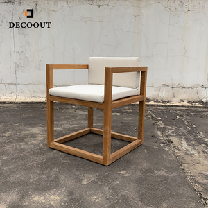 Semplice sedia esterna in legno massello <span class=keywords><strong>con</strong></span> <span class=keywords><strong>schienale</strong></span> intrecciato, cuscino impermeabile e braccioli, sedia <span class=keywords><strong>da</strong></span> <span class=keywords><strong>giardino</strong></span> - Product Image 6