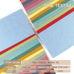 Tessuto in Tencel Roma <span class=keywords><strong>Siro</strong></span> 220gsm 4-way Spandex per T-shirt, Dobby Slub Tencel, Tinta Unita, Vendita Calda - India 50S 60S NR - Product Image 4