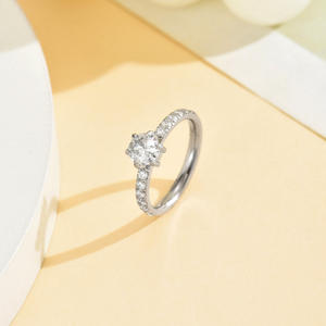 Anillo de Piedras Preciosas Certificadas, Chapado en Oro de 18K, Diamante Cultivado en Laboratorio, Corte Brillante, para Boda, Compromiso, Fiesta, Aniversario, Acero Inoxidable - Product Image 4