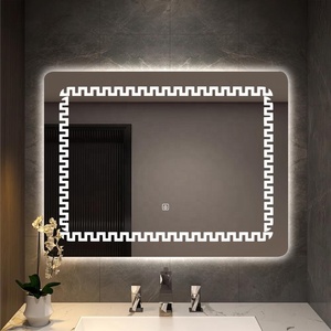 Miroir LED intelligent rectangulaire horizontal sans cadre à motif personnalisé, à succès, avec interrupteur tactile pour salle de bain d'hôtel - Product Image 2