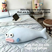 Eisseide Fisch-Kühlkörperkissen 70cm Lustiges Flauschiges Schlafkissen Weiches Unisex-Zubehör für Bett Geschenk und Großhandel