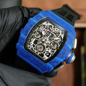 Montre mécanique pour homme, chronographe, tachymètre, date, luxe léger, exquise, simple et élégante, en fibre de carbone. - Product Image 2