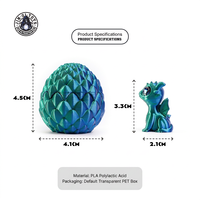 Ensemble d'œufs de dragon imprimés en 3D à ouverture et fermeture, figurine de dragon, cadeau à assembler, décoration colorée, jouet créatif et tendance, transfrontalier