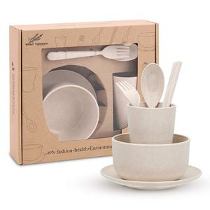 SANS BPA <span class=keywords><strong>Écologique</strong></span> et <span class=keywords><strong>Réutilisable</strong></span> Lavable Au Lave-<span class=keywords><strong>Vaisselle</strong></span> De Paille De Blé anti-dérapant Biodégradable <span class=keywords><strong>Vaisselle</strong></span> - Product Image 4