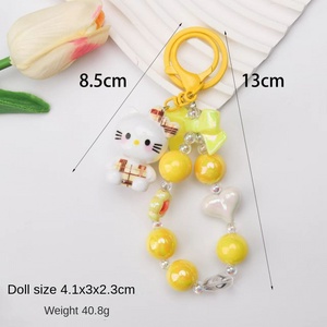 Portachiavi <span class=keywords><strong>Hello</strong></span> <span class=keywords><strong>Kitty</strong></span> in Acrilico Galvanizzato con Design a Perline per Borse e <span class=keywords><strong>Accessori</strong></span> per Cellulari - Product Image 3