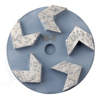 Disque de ponçage diamanté PANGU Lavina compatible de 3 pouces à liaison métallique, doté de cinq segments agressifs en forme de flèche pour le nivellement des sols