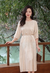 Abito da festa in spiaggia in seta stampata Jacquard di alta qualità stile francese Design della città portuale per vacanze Casual pendolarismo di lusso naturale - Product Image 6