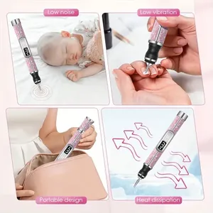 Cordless Electric <b>Nail</b> File <b>Set</b> 4 Adjustable Speeds for <b>Acrylic</b> <b>Nails</b> <b>Nail</b> Edge Shaping Polishing Grinding Dead Skin Removal Too - Product Image 5