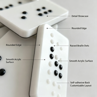 Autocollant en braille pour bouton d'ascenseur en acrylique, étiquette tactile en relief personnalisable pour signalétique publique accessible