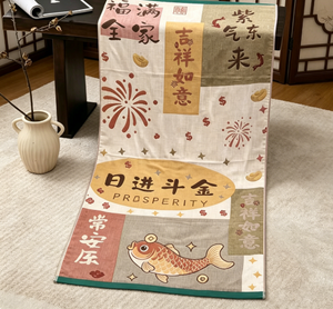 [May Fortune Pour In] Toalla de baño de gasa ultrasuave de algodón - 80 cm x 160 cm - Product Image 1