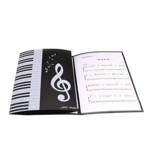 사용자 정의 블랙 A4 크기 플라스틱 음악가 학생 교사 피아노 4 페이지 음악 저장 폴더