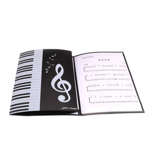 Cartella di archiviazione musicale su misura per pianoforte 4 pagine in plastica nera A4 - Product Image 1