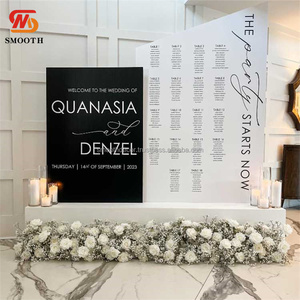 Panel de Bienvenida de Acrílico Blanco Lujoso para Bodas, con Ranuras para Tarjetas y Tabla de Asientos, Personalizable, para Eventos y Banquetes - Product Image 5