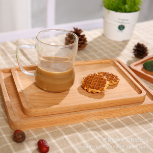 Beech Wood Serving Tray <b>Set</b> <b>Square</b> Rectangular Unpainted Solid Wood For Food Coffee Tea Photography Gift Use - Product Image 2