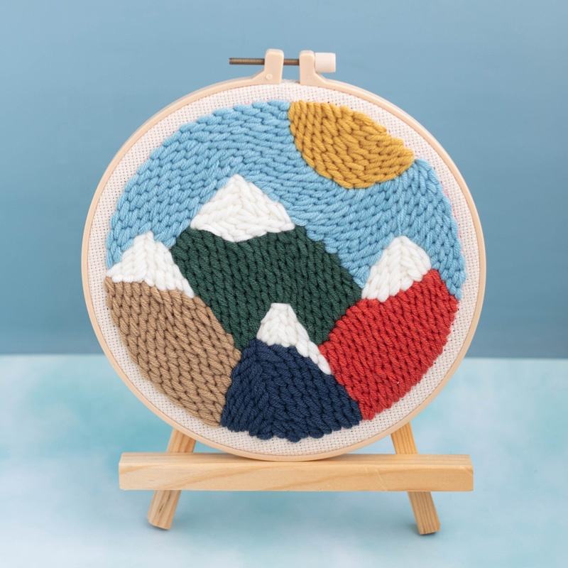 DIY Easy Starter Punch Needle Kit Landscape Cross Stitch Rug Hooking ...