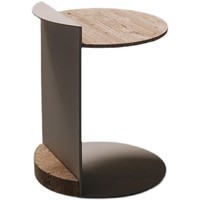 Table basse moderne de style nordique pierre naturelle travertin dessus en marbre noir meubles de salon table d'appoint en métal et fer