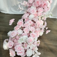 DKB gros artificielle rose clair 3d fleur chemins de Table pour fête de mariage café Restaurant maison scène décor
