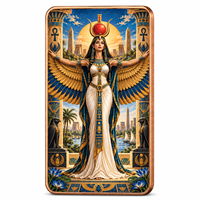 Barre de cuivre rectangulaire souvenir, déesse égyptienne Isis, 1 oz, cuivre pur, impression couleur UV, personnalisable OEM ODM, vente en gros