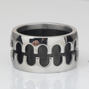 Anillo de Acero de Titanio de 12 mm con Patrón Geométrico, Joyería de Moda para Hombre, Regalo - Product Image 2