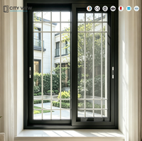 Fenêtre à battant moderne en PVC avec portes coulissantes en verre double vitrage UPVC pour hôtels, design de cadre en plastique