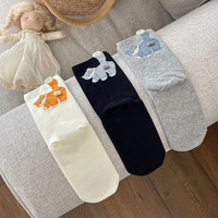 Chaussettes mignonnes en coton tricoté respirant pour femmes, motif chat 3D, dessin animé, idéales pour l'été, design animal amusant, logo personnalisé, vente en gros