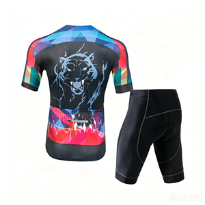 Conjunto de Ciclismo de Dos Piezas con Estampado Geométrico de Moda para Desplazamientos Urbanos, Unisex, Personalizable, Jersey con Cremallera Completa, Pantalones Cortos con Almohadillas Antichoque, para Múltiples Escenarios - Product Image 5