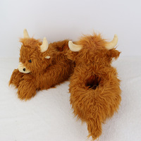 Peluche Vache des Highlands Douce et Moelleuse à Poils Longs avec Cornes Marron OEM ODM Personnalisable Vente en Gros