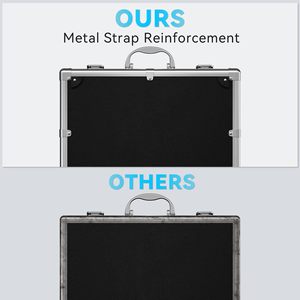 Muestra gratis de viaje personalizado profesional de negocios breve de aluminio portátil duro Carring maletín negro caja de aluminio con rejilla de bricolaje - Product Image 5