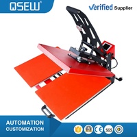 Machine d'impression manuelle à double station QS-38M pour vêtements, logos, étiquettes et transfert thermique sur T-shirts