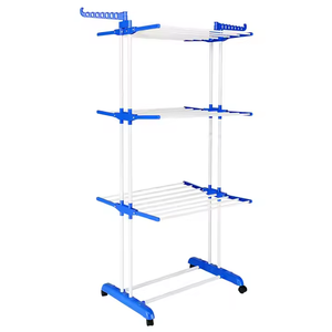 Vente en gros Airfoil pliable et <span class=keywords><strong>amovible</strong></span> support suspendu trois couches extensible étendoir à vêtements polyvalent porte-serviettes sur pied - Product Image 2