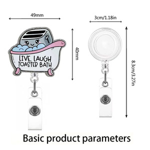 Clip Retrattile in Acrilico con Design Creativo di <span class=keywords><strong>Animali</strong></span>, Porta Badge Personalizzato a Forma di Tartaruga, Dinosauro, Elefante, Bradipo, Gatto - Product Image 5