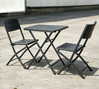 Ensemble table et chaises pliantes en plastique de 60 cm, robustes, pour jardin, mobilier de repas extérieur portable pour magasin/café, parc, camping