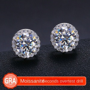 Orecchini a Lobo in Argento Sterling 925 Placcato Oro Rosa, Stile Hiphop/Rock, per Uomo e <span class=keywords><strong>Donna</strong></span>, con Moissanite <span class=keywords><strong>Taglio</strong></span> Brillante da 0,1ct a 4ct - Product Image 3