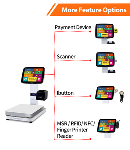 Nouvelle balance de supermarché numérique AI caméra reconnaissance USB NFC WIFI étiquette POS échelle pour poids <span class=keywords><strong>billet</strong></span> impression caisse enregistreuse - Product Image 4