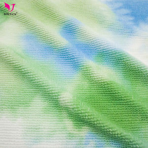 Эластичная ткань Jdttex для одежды, жаккардовая фактурная ткань с эффектом сирсакер, 92% полиамид, 8% спандекс, с принтом тай-дай для купальников - Product Image 3