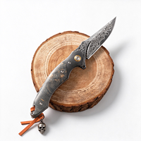 Couteau pliant en acier Damas VG10 haute dureté, lame de poche portable pour le camping en plein air