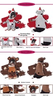 Costume de chien amusant pour Halloween, Noël, cosplay, en polyester, tenue de fête pour chiots et chats