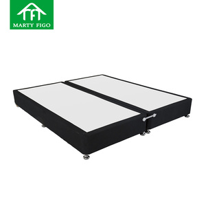 โรงงานปรับแต่งง่ายต่อการประกอบโรงแรมเดี่ยวขนาดคู่กํามะหยี่ไม้เนื้อแข็งโครงเตียงไม้ต่ําแพลตฟอร์มฐานเตียงรากฐาน - Product Image 1