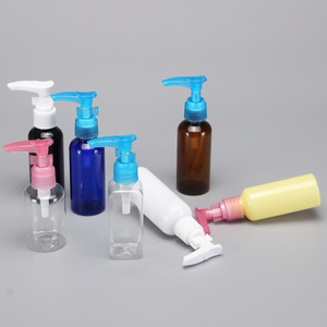 Wholesale 50ml lotion dispensing <b>bottles</b>, PET transparent clip <b>pump</b> <b>bottles</b>, travel-sized plastic <b>bottles</b> - Product Image 1