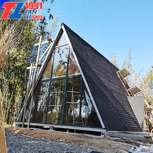 Casa Modulare di Lusso Moderna con Pannelli Sandwich, <span class=keywords><strong>Bungalow</strong></span> Prefabbricato con Design Triangolare in Vetro, Camera da Letto, Cucina, Bagno e Soggiorno - Product Image 6