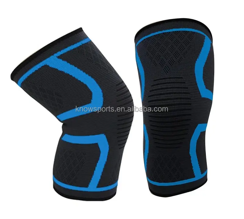 Comfortable elastic compression knee brace support with patella silicone gel for men women