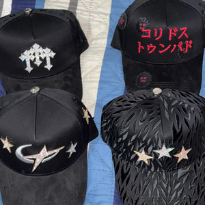 Wholesale Barbas Hats Rich Forever Embroidered Baseball Cap Suede 5 Panel Curved Brim <strong>Rockstar</strong> BARBAS HATS Originals - Product Image 1