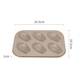 Gold Cake Mold 6 Cavity Non Stick Baking Pan For Household Use - Product Image 3