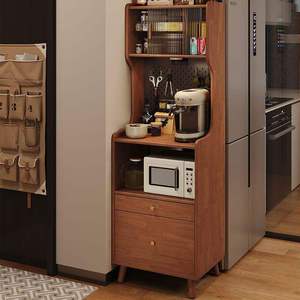 Meuble de bar moderne NKAHS en bois noir avec rangement pour micro-ondes et station café, unité de cuisine autoportante - Product Image 2